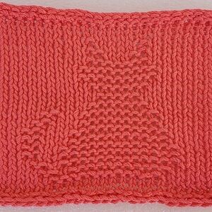 Handmade Knit Cat Washcloth